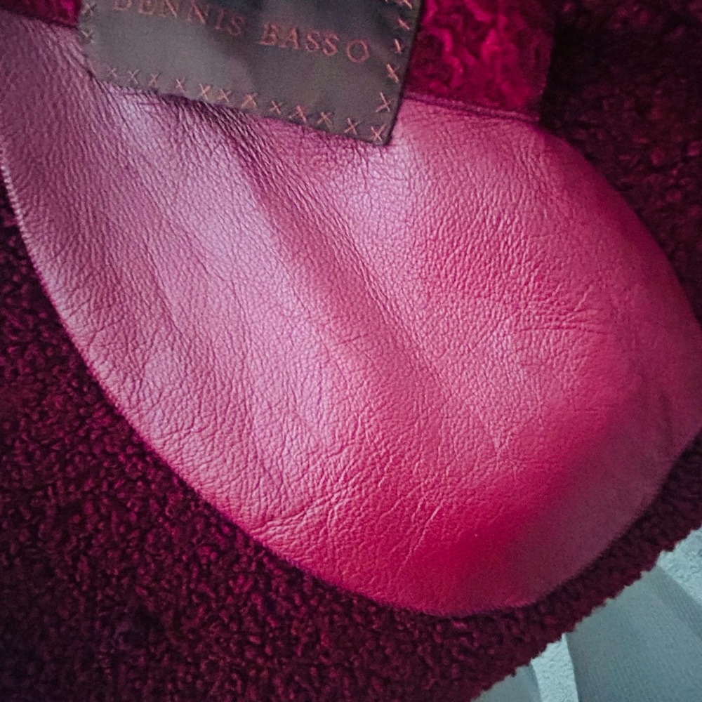 Stunning Dennis Basso Deep Red Shearling and sheared Mink coat - Picture 8 of 9